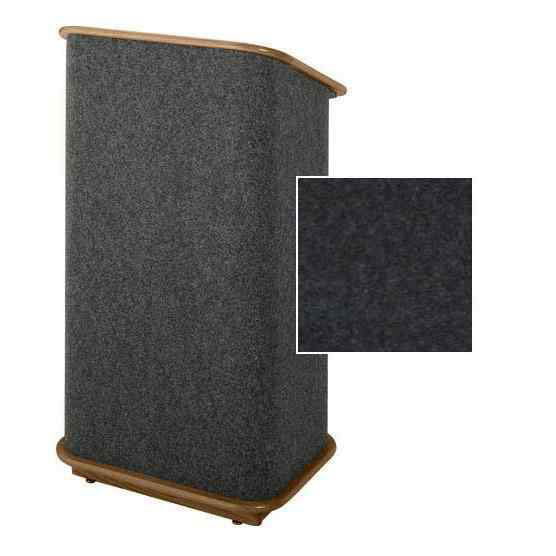 Sound-Craft CMLW-Onyx Convention Series 48"H Modular Lectern with Onyx Carpet and Walnut Wood Trim - Image 3