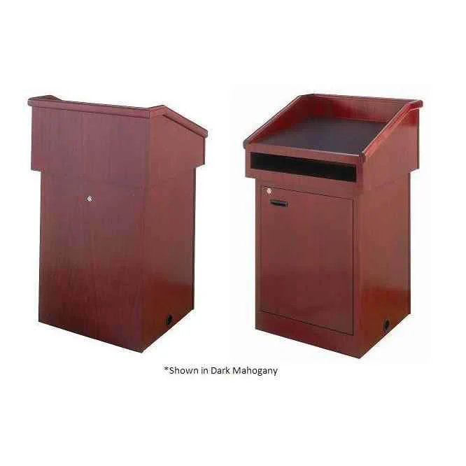 Sound-Craft LT3-Dark Mahogany Professor Series 47"H Full Floor Lectern with Dark Mahogany Wood Veneer