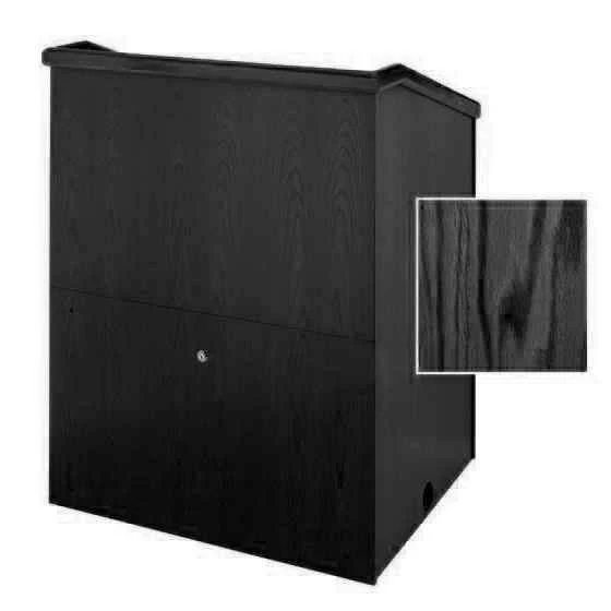 Sound-Craft MML36V-Black Lacquer on Oak Presenter Series 48"H x 36"W Multimedia Lectern with Black Lacquer on Oak Wood Veneer