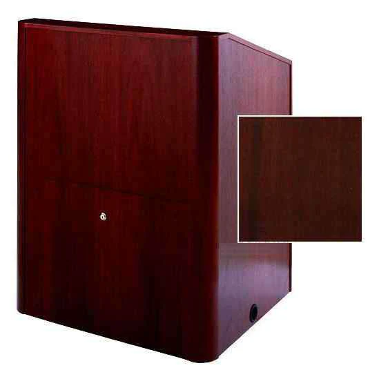 Sound-Craft MMR36V-Dark Mahogany Instructor LG Series 48"H x 36"W Multimedia Lectern with Dark Mahogany Wood Veneer