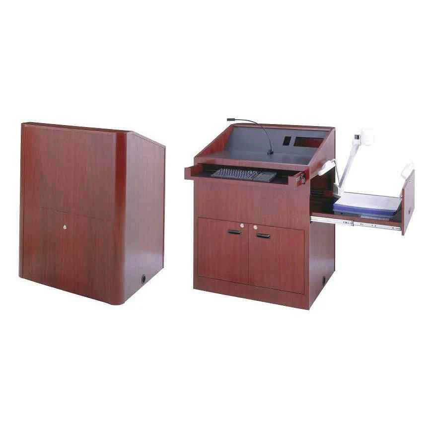 Sound-Craft MMR36V-Natural Maple Instructor LG Series 48"H x 36"W Multimedia Lectern with Natural Maple Wood Veneer - Image 2
