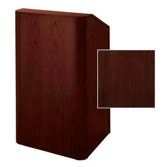 Sound-Craft RCV27-Dark Mahogany Instructor Series 47"H x 27"W Radius Corner Lectern with Dark Mahogany Wood Veneer