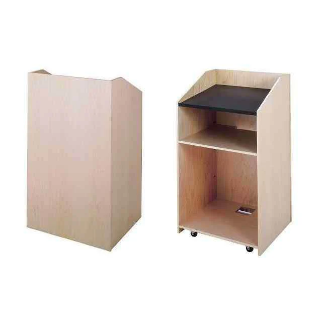 Sound-Craft SCV36-Dark Cherry Stained Oak Classic Series 47"H x 36"W Square Corner Lectern with Dark Cherry Stained Oak Wood Veneer - Image 2