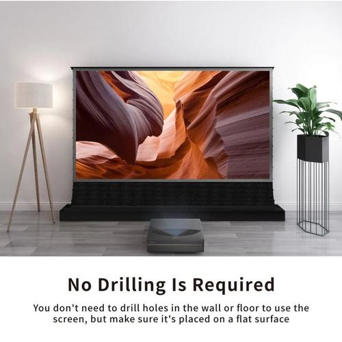 Vividstorm Motorized Floor Rising ALR Projector Screen for Ultra Short Throw Projectors 92 Inch with Acoustically Transparent Bottom Black Border - VSDSTUST92HP - Image 4