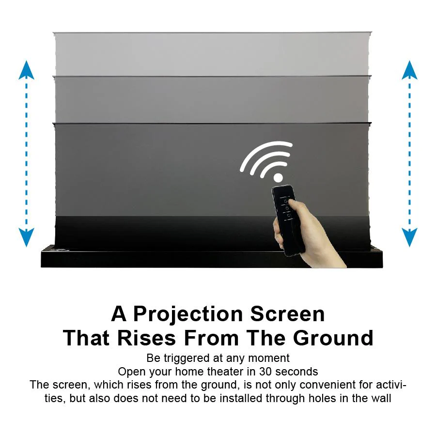 Vividstorm Motorized Floor Rising ALR Projector Screen Screen for Ultra Short Throw Projectors 100 Inch with Acoustically Transparent Bottom Black Border - VSDSTUST100HP - Image 5