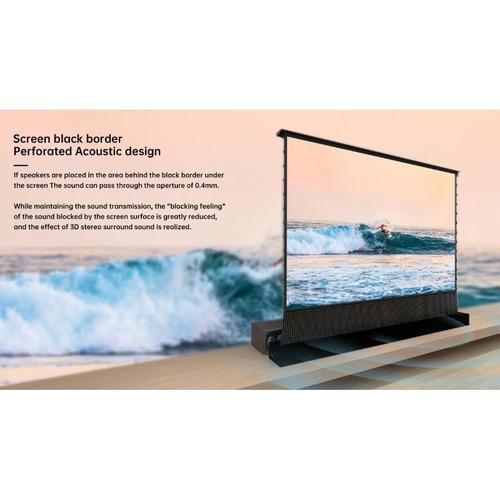 Vividstorm Motorized Floor Rising ALR Projector Screen Screen for Ultra Short Throw Projectors 110 Inch with Acoustically Transparent Bottom Black Border - VSDSTUST110HP - Image 2