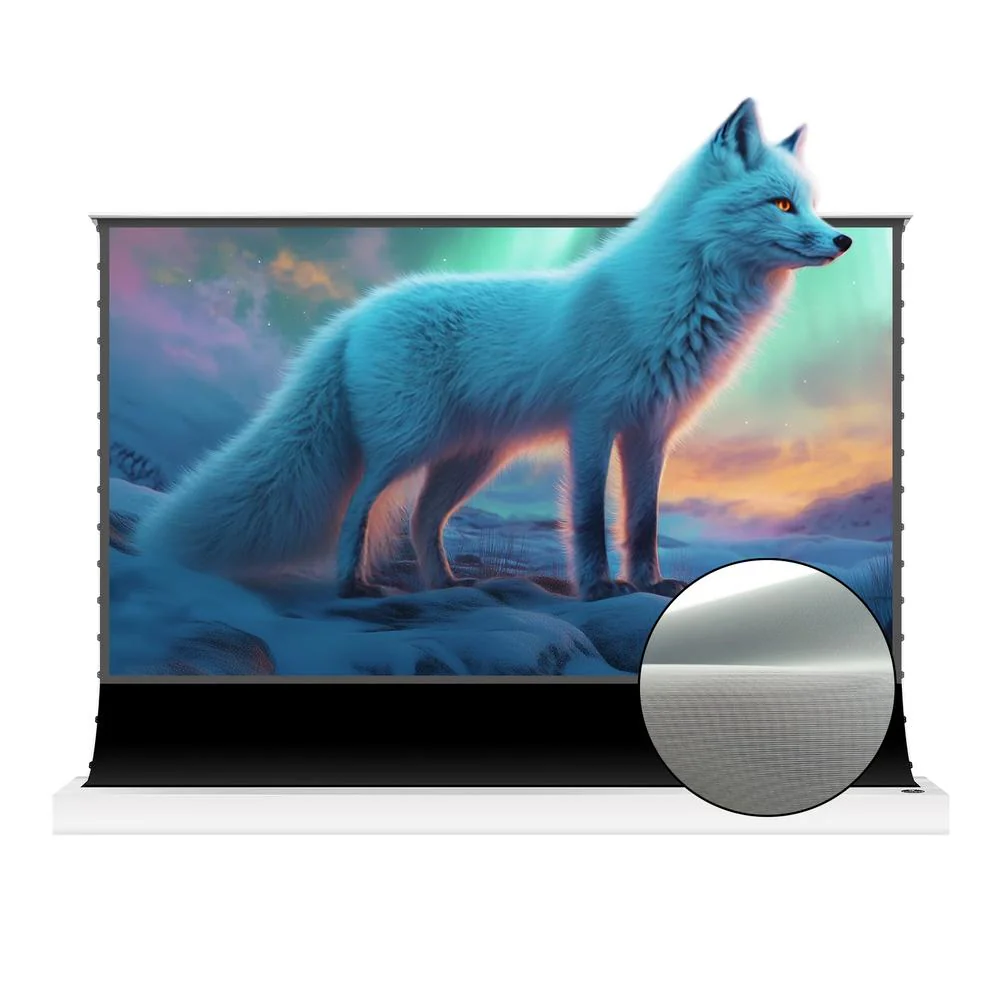 Vividstorm S Lite Hyper Motorized Floor Rising ALR Projector Screen for Ultra Short Throw Projectors 100 Inch - VWSDSTLST100H - White - Image 2