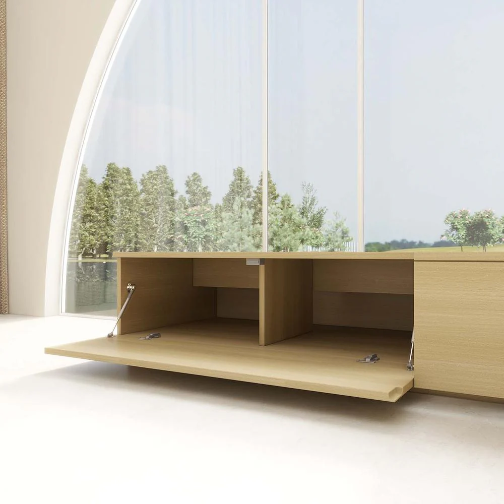 Vividstorm VC22BC120K Barcelona Mark III Motorized UST Laser TV Cabinet - Oak - Image 4