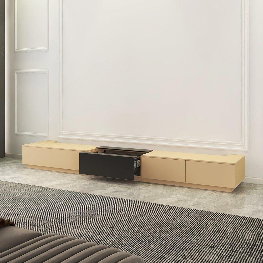 Vividstorm VC59MC100K Monte Carlo Motorized UST Laser TV Cabinet - Oak - Image 2