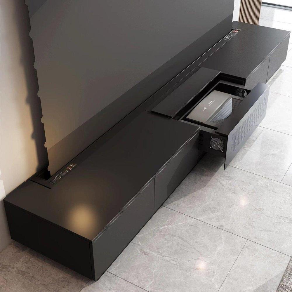 Vividstorm VC59MC120B Monte Carlo Motorized UST Laser TV Cabinet - Black - Image 2