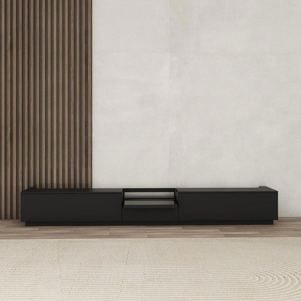 Vividstorm VC69BL100B-LC Berlin Leica Cine 1 Edition Motorized UST Laser TV Cabinet - Black - Image 2