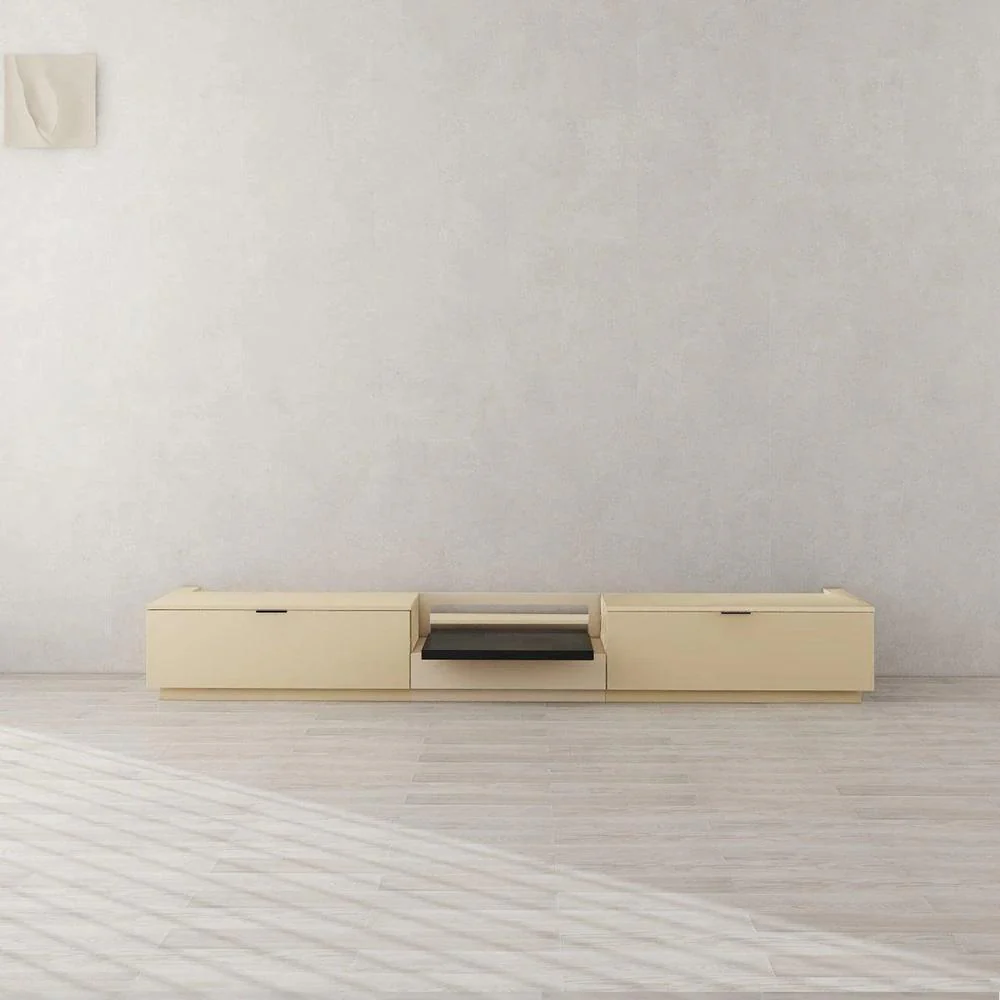 Vividstorm VC69BL100K-EP Berlin Epson Edition Motorized UST Laser TV Cabinet - Oak - Image 2