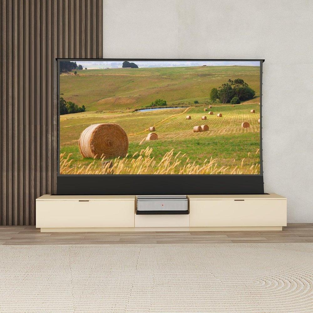 Vividstorm VC69BL100K-LC Berlin Leica Cine 1 Edition Motorized UST Laser TV Cabinet - Oak