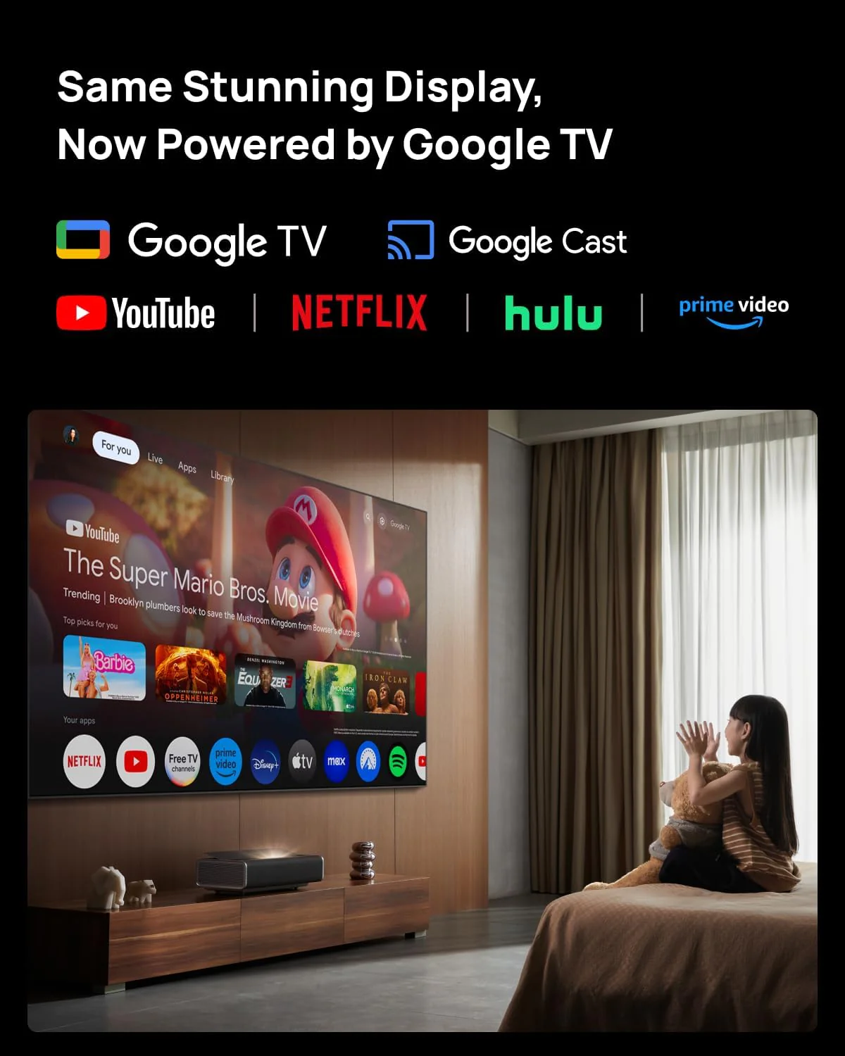 XGIMI Aura 2 Ultra Short Throw 4K Laser Projector - 2300 Lumens, IMAX Enhanced, Google TV - Black - Image 2